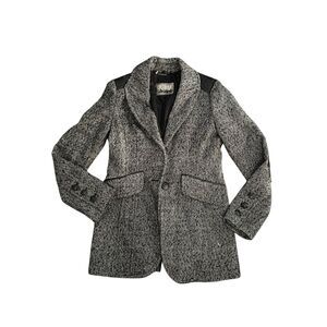 GUESS TWEED LEATHER JACKET